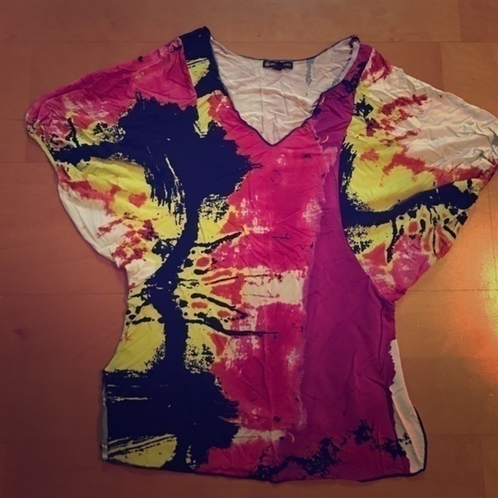 Metropark Multicolored Short‎ Sleeve Top Medium